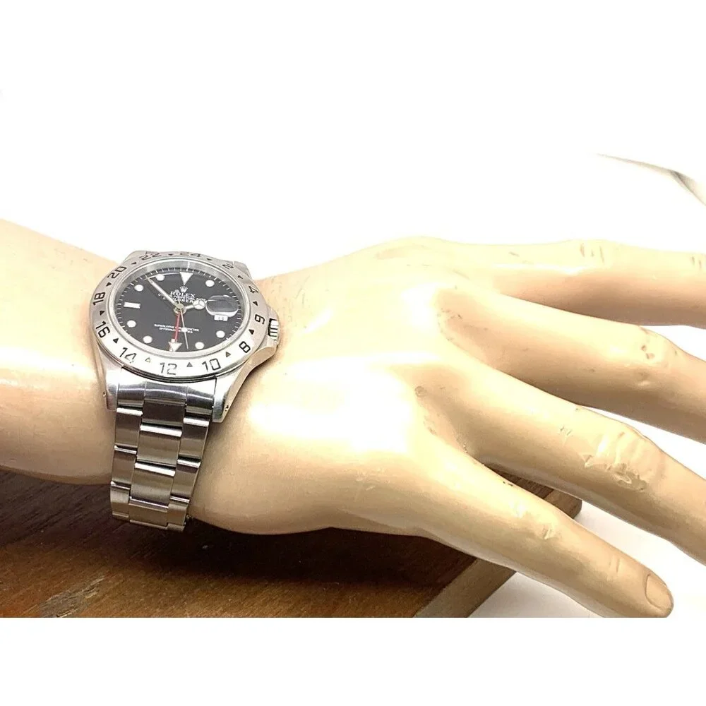 1997 Rolex Men's Watch Explorer II 16570 GMT Swiss Automatic Black Dial 40mm